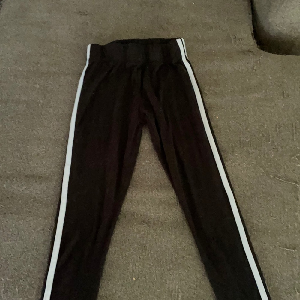 Black Leggings with White stripes on the sides